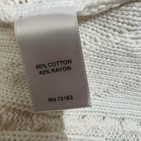 Cupio Sweater Ivory White Geo Raised Pattern Cotton Blend Stretch Sz M - Picture 7 of 9